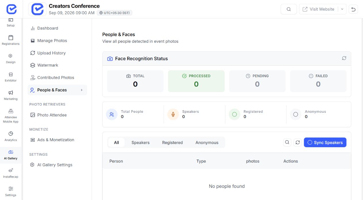 EventHex audience content review interface